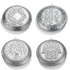 Jewelry Accessories Stainless Steel Round Photo Box Pendant Vintage Embossed Pattern 18K Electroplated