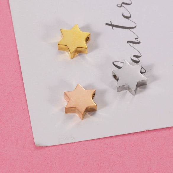 Jewelry Accessories Stainless Steel Star Of David Doublesided Mirror Polished Beads