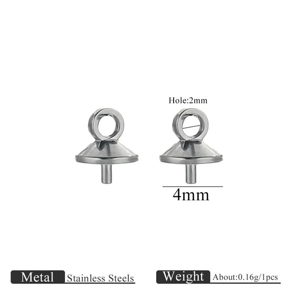 Jewelry Accessories Stainless Steel Vacuum Goldplated Round Bead Cap Pearl Pendant Sheep Eye Cap