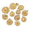 Jewelry Accessories Stainless Steel Vacuum Plating Star Moon Casting Round Pendant