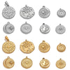 Jewelry Accessories Stainless Steel Vacuum Plating Star Moon Casting Round Pendant