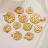 Jewelry Accessories Stainless Steel Vacuum Plating Star Moon Casting Round Pendant