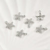 Jewelry Accessories Starfish Pendant Copper Electroplated Inlaid Zircon Turquoise Blue Handmade
