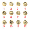 Jewelry Accessories Titanium Steel And Stainless Steel 12 Zodiac Round Hole Bead Spacer Bead Pendant Mirror Polished Laser Positioning Electroplated