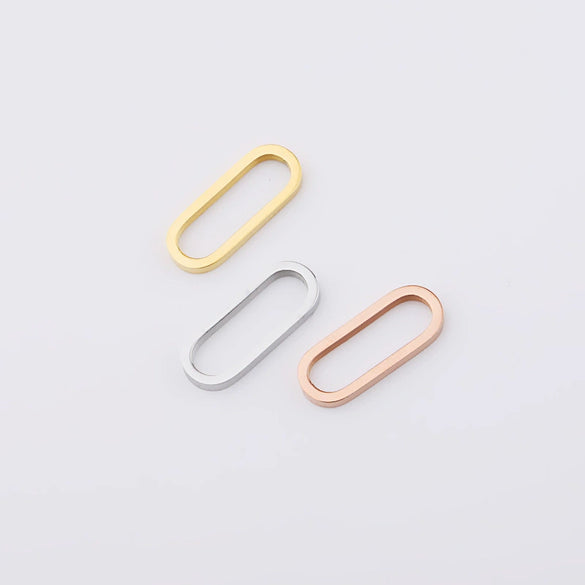Jewelry Accessories Titanium Steel Eggshaped Geometric Flat Buckle Earrings And Oval Ring With Fine Polishing
