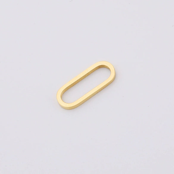 Jewelry Accessories Titanium Steel Eggshaped Geometric Flat Buckle Earrings And Oval Ring With Fine Polishing