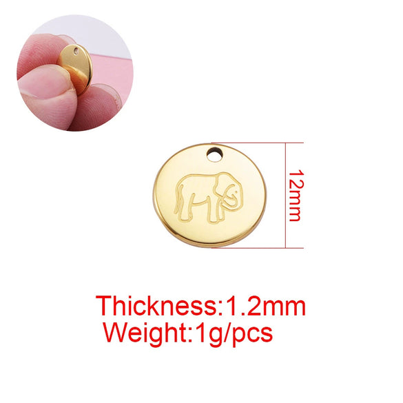 Jewelry Accessories Titanium Steel Elephant Pendant With Electroplating Process