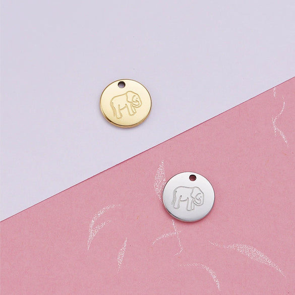 Jewelry Accessories Titanium Steel Elephant Pendant With Electroplating Process