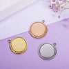 Jewelry Accessories Titanium Steel Geometric Round Glossy Laser Pendant Electroplated