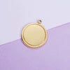 Jewelry Accessories Titanium Steel Geometric Round Glossy Laser Pendant Electroplated