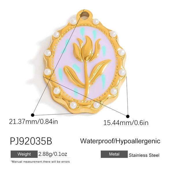 Jewelry Accessories Titanium Steel Heart Pearl Butterfly Love Flowers Minimalist Electroplating Pendant For Women