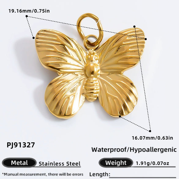 Jewelry Accessories Titanium Steel Heart Pearl Butterfly Love Flowers Minimalist Electroplating Pendant For Women