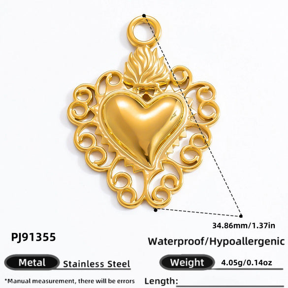 Jewelry Accessories Titanium Steel Heart Pearl Butterfly Love Flowers Minimalist Electroplating Pendant For Women