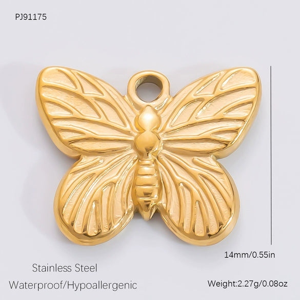 Jewelry Accessories Titanium Steel Heart Pearl Butterfly Love Flowers Minimalist Electroplating Pendant For Women