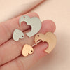 Jewelry Accessories Titanium Steel Love Puzzle Pendant With Splicing Split Style And Fine Polishing
