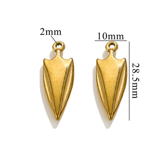 Jewelry Accessories Titanium Steel Pleated Fan Shaped Geometric Pendant With Eight Eyes Pattern And Electroplating Treatment