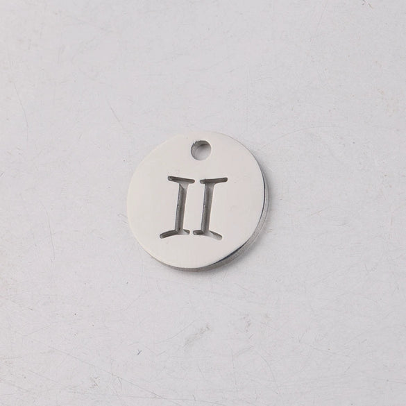 Jewelry Accessories Titanium Steel Single Hole Round Hollow Constellation Geometric Pendant Mirror Finish Polishing