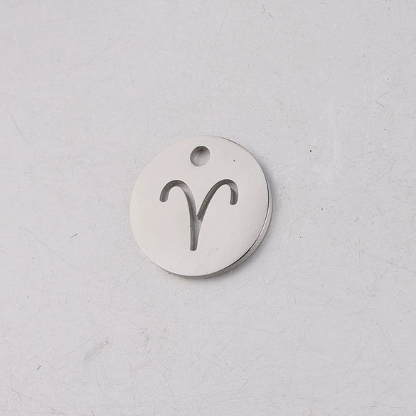 Jewelry Accessories Titanium Steel Single Hole Round Hollow Constellation Geometric Pendant Mirror Finish Polishing