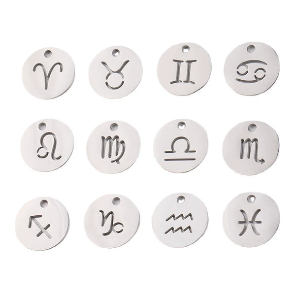 Jewelry Accessories Titanium Steel Single Hole Round Hollow Constellation Geometric Pendant Mirror Finish Polishing