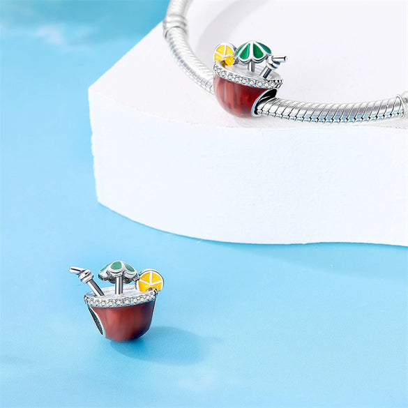 Jewelry Accessories White Copper Silver Plated Dripping Oil Beaded Coffee Cup Beads