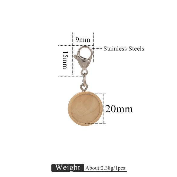 Jewelry Accessories Wood Key Ring With Round Shape And Electroplating Processing