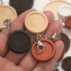 Jewelry Accessories Wood Key Ring With Round Shape And Electroplating Processing