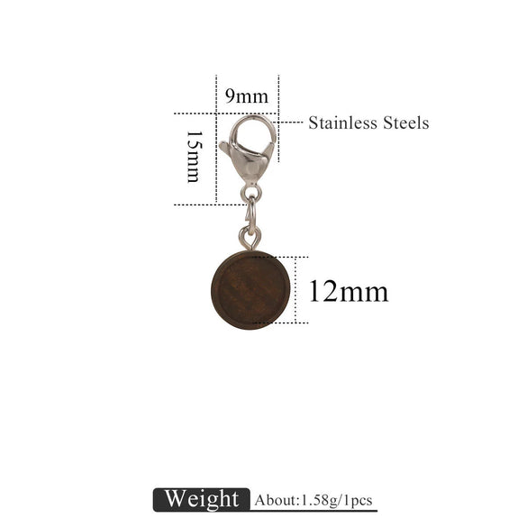 Jewelry Accessories Wood Key Ring With Round Shape And Electroplating Processing