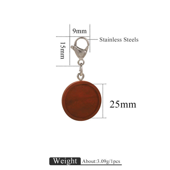 Jewelry Accessories Wood Key Ring With Round Shape And Electroplating Processing
