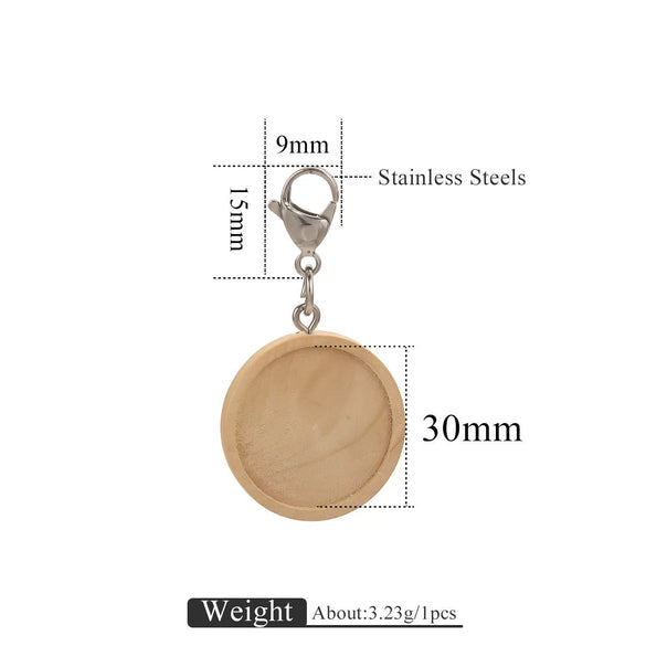 Jewelry Accessories Wood Key Ring With Round Shape And Electroplating Processing