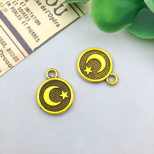 Jewelry Accessories Zinc Alloy Pendant Retro Antique Style Electroplated With Sun Moon Star Pattern