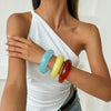 Jewelry Acrylic Acetate Resin Curved Irregular Texture Electroplated Bracelet