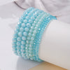 Jewelry Acrylic Geometric Beaded Crystal Elastic Bracelet Set For Women