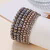 Jewelry Acrylic Geometric Beaded Crystal Elastic Bracelet Set For Women