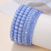 Jewelry Acrylic Geometric Beaded Crystal Elastic Bracelet Set For Women