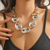 Jewelry Acrylic Geometric Exaggerated Hip Hop Cuban Chain Electroplated Necklace For Women