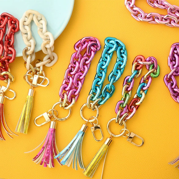 Jewelry Acrylic Geometric Handmade Ladies Keychain Bracelet