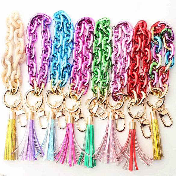 Jewelry Acrylic Geometric Handmade Ladies Keychain Bracelet