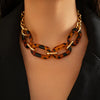 Jewelry Acrylic Geometric Leopard Print Metal Chain Electroplating