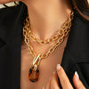 Jewelry Acrylic Geometric Leopard Print Metal Chain Electroplating