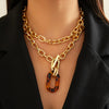 Jewelry Acrylic Geometric Leopard Print Metal Chain Electroplating