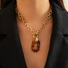 Jewelry Acrylic Geometric Leopard Print Metal Chain Electroplating