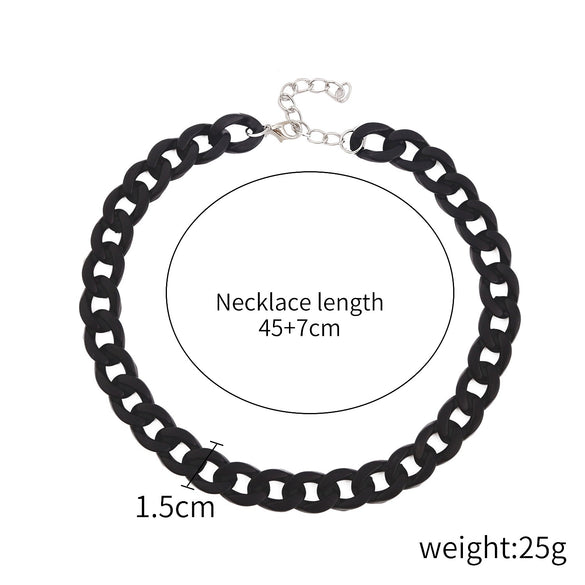 Jewelry Acrylic Hiphop Style Geometric Flat Necklace For Women