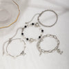 Jewelry Alloy Acrylic Bow Pendant Bracelet Sweet Style With Heart Shape And Star Pattern Electroplating For Women