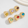 Jewelry Alloy Acrylic Drill Geometric Electroplated Ring For Women And Unisex