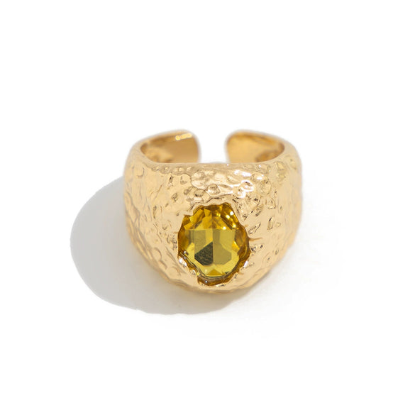 Jewelry Alloy Acrylic Drill Geometric Electroplated Ring For Women And Unisex