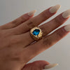 Jewelry Alloy Acrylic Drill Geometric Electroplated Ring For Women And Unisex