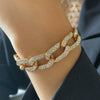 Jewelry Alloy And Rhinestone Geometric Cuban Chain Necklace For Women Punk Style