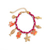 Jewelry Alloy Animal Zodiac Starfish Scallop Pendant Bracelet Electroplated For Women