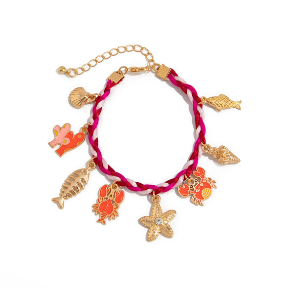 Jewelry Alloy Animal Zodiac Starfish Scallop Pendant Bracelet Electroplated For Women