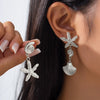 Jewelry Alloy Animal Zodiac Style Starfish Scallop Pendant Earrings Ear Clip Electroplating